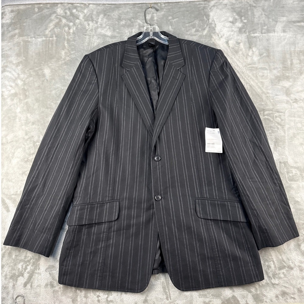 Axcess Blazer Mens XL Black Pinstripe Cotton Lined NEW
